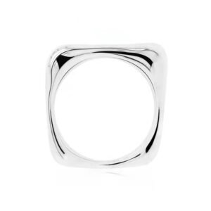 Square irregular silver ring