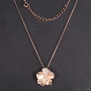 Flower silver necklace image