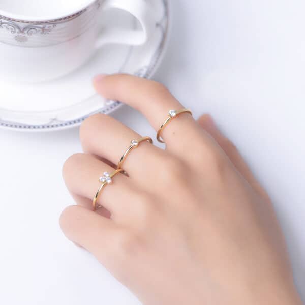 925 silver gold plated ring