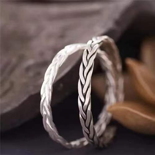 S999 Sterling silver hand-woven bracelet image
