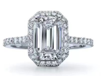 18K gold emerald cut luxury diamond ring image