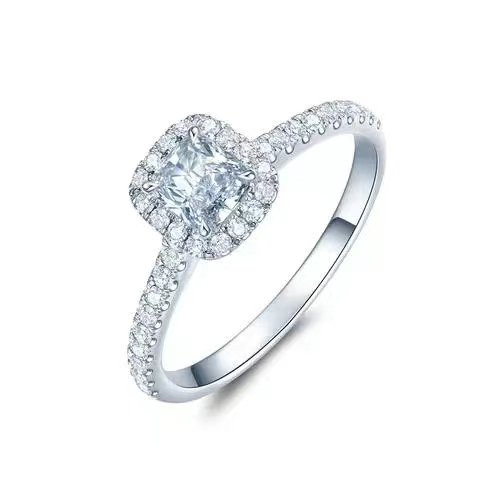 18K gold princess square luxury diamond ring image