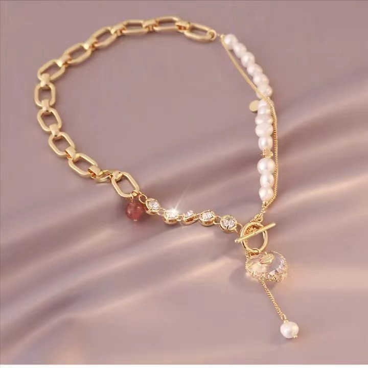 Love crystal baroque pearl necklace pic
