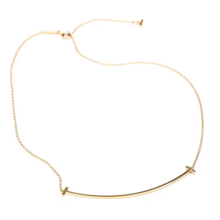 tiffany 18 k gold smile necklace pic