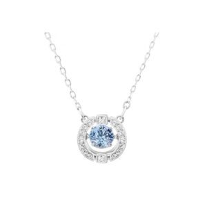 18K white gold aquamarine pendant