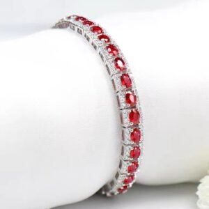 18K white gold ruby bracelet