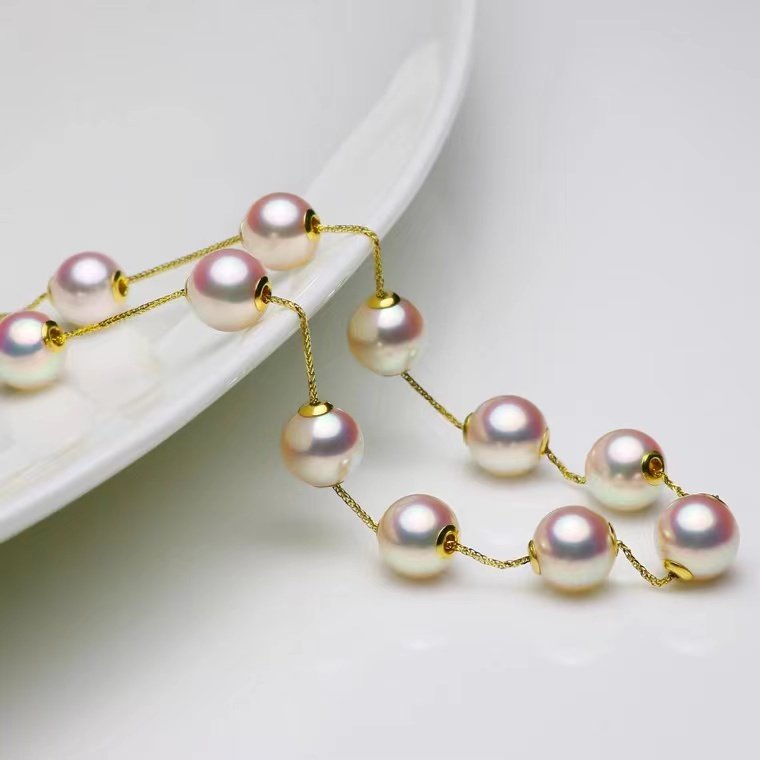 18k gold necklace with pearl pic