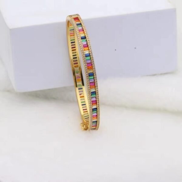 14K gold colorful zircon bracelet pic