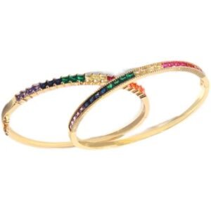 14K gold colorful zircon bracelet pic
