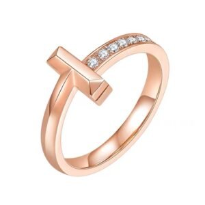 18K rose gold diamond ring pic