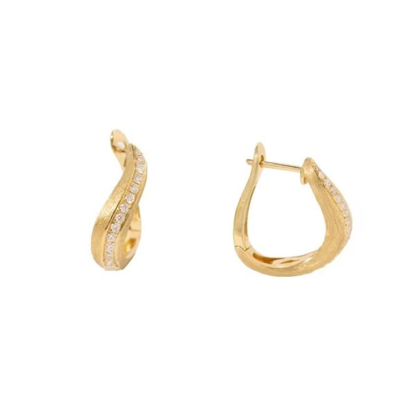 18 karat gold S shaped diamond ear buckle pic