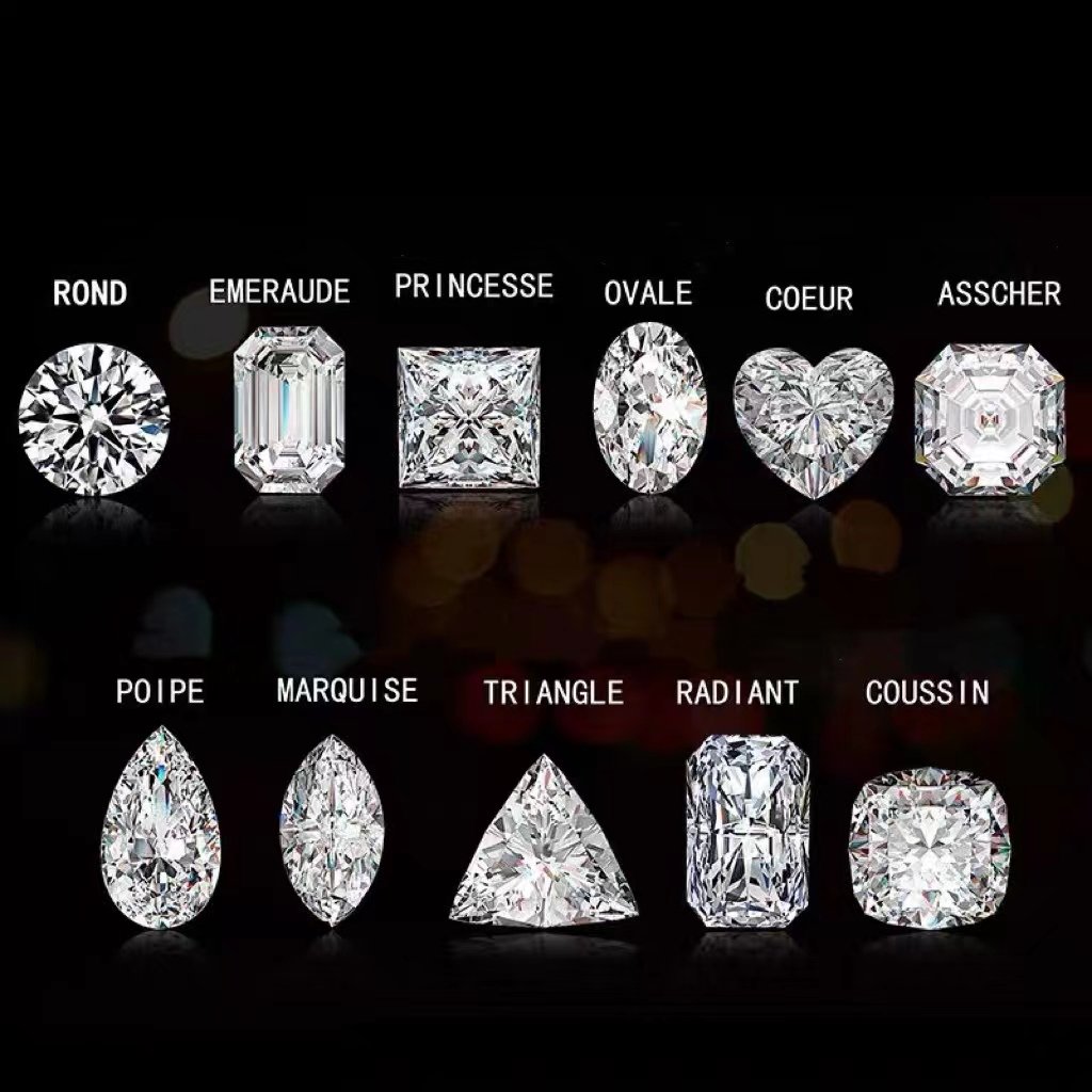 different shaps of lab grown diamonds