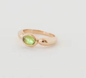 peridot 14 gold ring