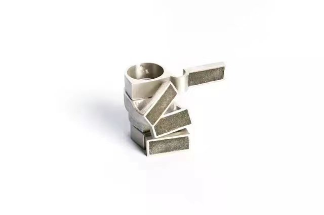 silver and cement ring