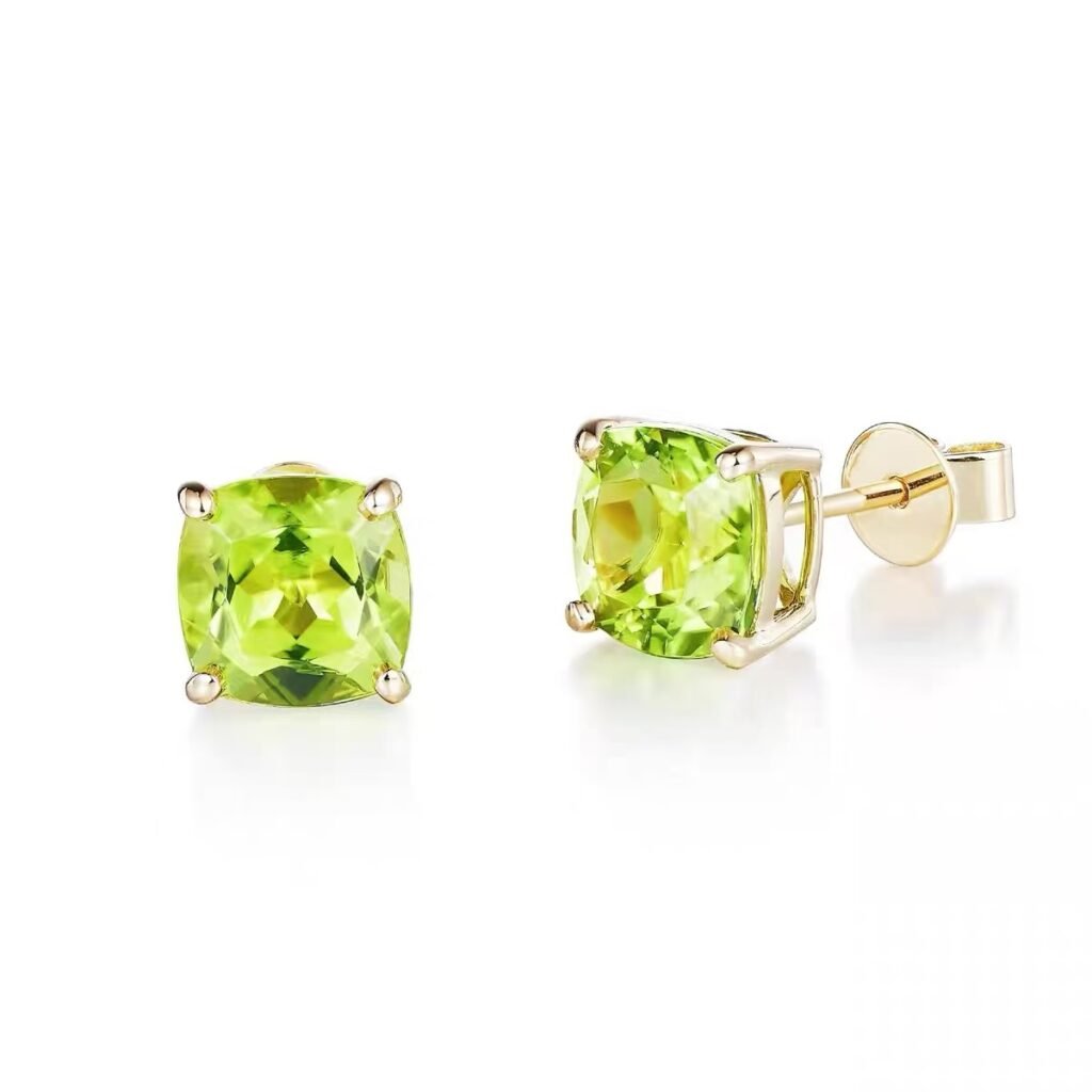 olivine gold earring